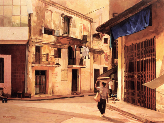 Ngõ nhỏ, phố nhỏ Hà Nội trong tranh Phạm Bình Chương