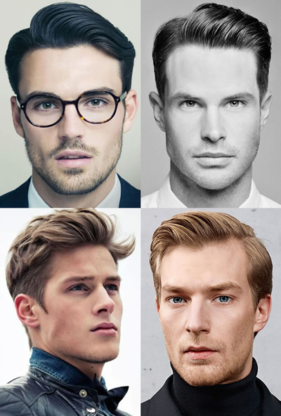 A less polished alternative to the pompadour, the quiff is an iconic style that suits a wide range of ages, face shapes and personal styles. Like the pompadour, though, the quiff isnt best suited to those with receding hairlines as it exposes the forehead.  Before your cut, make sure youve decided whether a classic or contemporary take on the quiff works best for you (with the help of your barber or stylist, of course). The classic quiff features a softer back and sides which are kept short, but not severely so. The contemporary take, however, can feature a dramatic contrast between long hair at the top of the head and a tightly clippered back and sides, producing a disconnected effect. Note: the longer your hair, the longer it takes to style.  Face type is also important: since the quiff offers natural volume, its best not to take the hair at the sides and back too short if you have a long face.  To style, apply a wet styling product to towel dried hair and comb through to evenly distribute. Then, blow-dry the hair using a hair dryer set to the highest temperature setting and the lowest speed, while simultaneously using a vented brush to sweep the hair into your preferred shape.  Remember to finish off with a strong hold hairspray to make sure your efforts dont go instantly to waste!