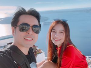 Dương Khắc Linh bên bạn gái 9X, xinh đẹp. Ảnh NVCC.