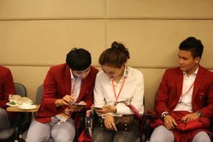 Ngọc Hà có cơ hội được ngồi cạnh Công Phượng và Quang Hải.