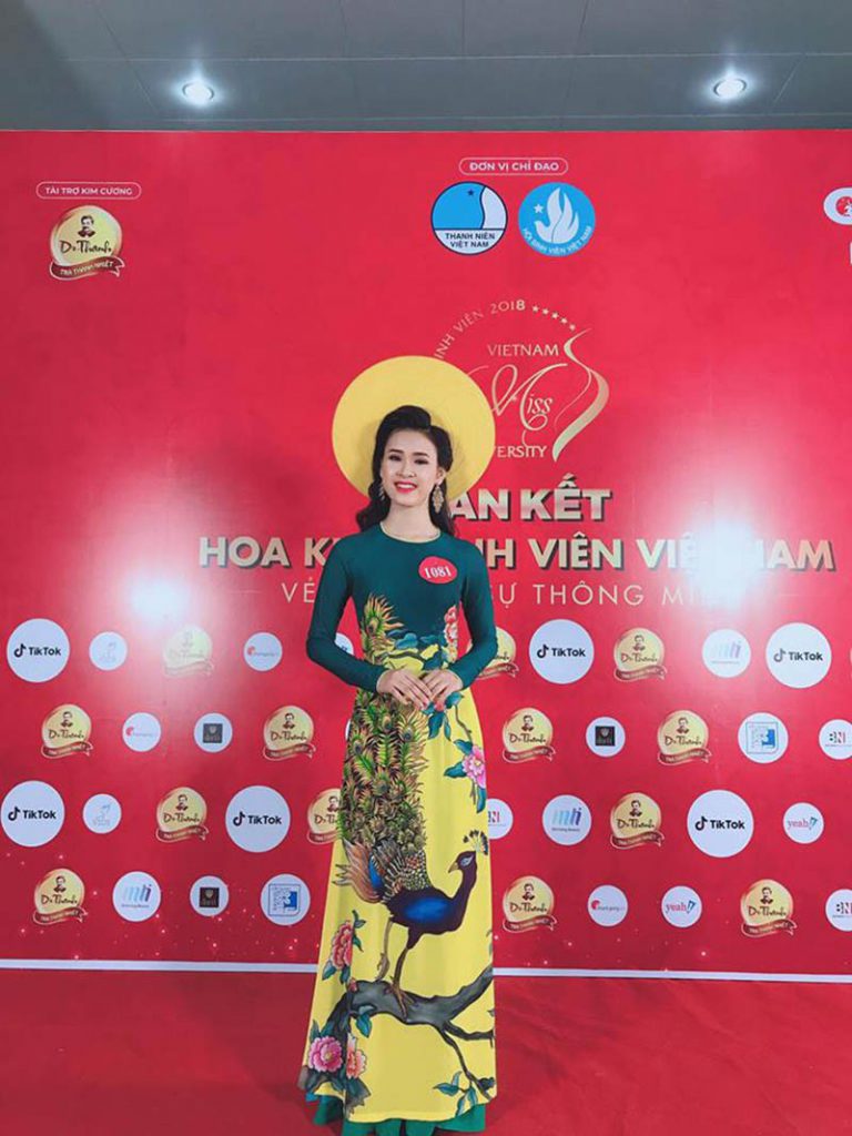 Thảo Vi tại chung kết Hoa khôi sinh viên Việt Nam 2018. Ảnh: FBNV