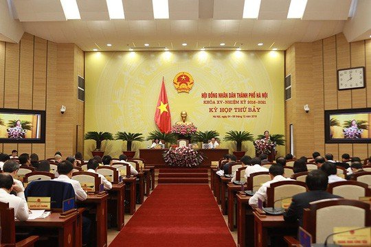 Quang cảnh tại hội nghị kỳ họp thứ 7 HĐND TP Hà Nội khóa XV