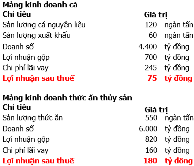 Mục tiêu lợi nhuận của HVG