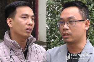 Bị can Trương Văn Cường (bên trái) và Võ Thành Vinh. Ảnh: baonghean.vn