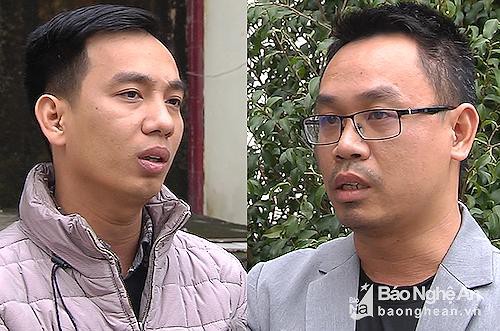 Bị can Trương Văn Cường (bên trái) và Võ Thành Vinh. Ảnh: baonghean.vn