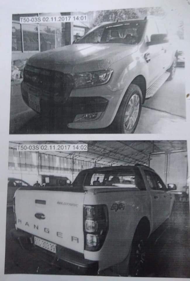Hình ảnh lưu trữ tại Cục Đăng kiểm Việt Nam cho thấy, chiếc xe bán tải hiệu Ford Ranger sơn màu trắng tại thời điểm đăng kiểm.