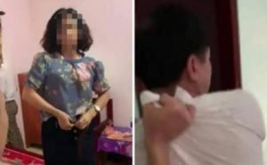 Hình ảnh được cho là của ông Hải cùng người phụ nữ trong nhà nghỉ bị nhóm người bắt gặp. Ảnh cắt từ clip