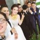 Cô dâu Thu Hương rạng ngời trong đám cưới.