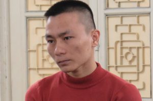 Bị cáo Hoàng tại phiên tòa sơ thẩm.