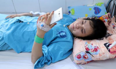 Nạn nhân Phi Nhung tại bệnh viện. Ảnh: Nguyễn Đông.
