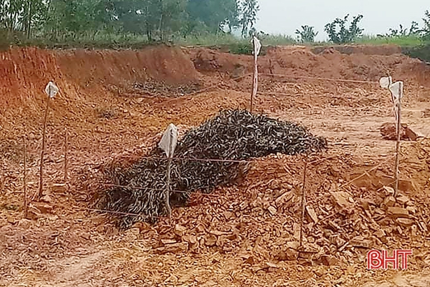 Khu vực phát hiện vật thể nghi là bom được khoanh vùng bảo vệ