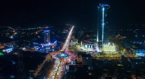 Hệ thống chiếu sáng của TP Hà Tĩnh được đoàn thẩm định liên ngành đánh giá rất cao.