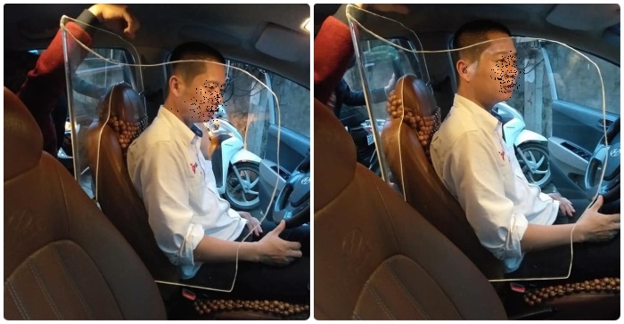 taxi có khung chắn bảo vệ tài xế