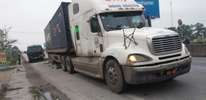 Chiếc xe container gây tai nạn