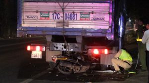 Hiện trường vụ tai nạn nghiêm trọng khiến nam thanh niên chết thảm - Ảnh: VOV