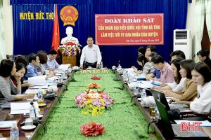 Phó Trưởng Đoàn ĐBQH tỉnh Nguyễn Văn Sơn chủ trì buổi làm việc với huyện Đức Thọ.