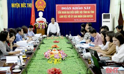 Phó Trưởng Đoàn ĐBQH tỉnh Nguyễn Văn Sơn chủ trì buổi làm việc với huyện Đức Thọ.