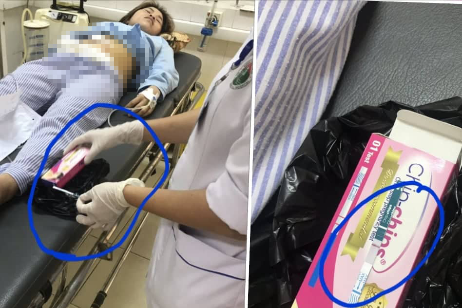 Bệnh nhân Hoá được test không có thai tại bệnh viện tỉnh