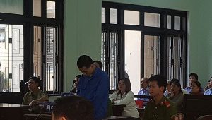 Bị cáo Lê Viết Thịnh tại phiên tòa