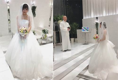 Mana Sakura trong đám cưới chính mình.