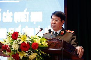 Thượng tướng Bùi Văn Nam phát biểu tại buổi lễ.