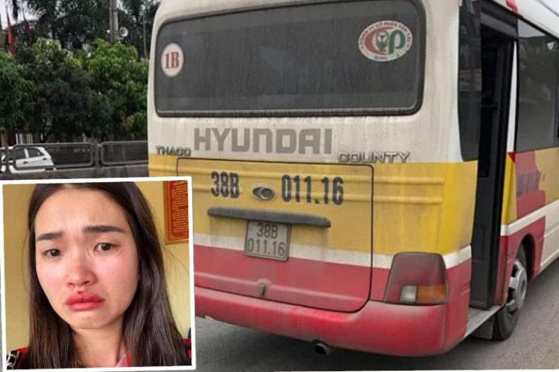 Chị Hoài đã bị nhà xe đánh sưng mặt vì chụp ảnh xe "đánh võng".