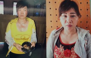 Đối tượng Phượng (áo vàng) và Tâm.