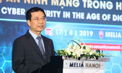 Bộ trưởng Thông tin và Truyền thông Nguyễn Mạnh Hùng phát biểu tại lễ khai mạc Vietnam Security Summit 2019.