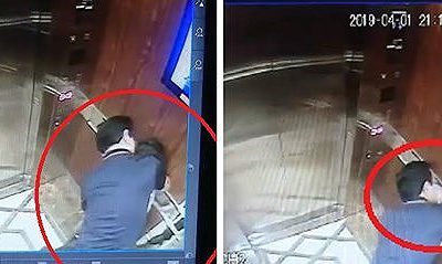 Hình ảnh gã đàn ông có dấu hiệu thực hiện hành vi dâm ô với bé gái trong thang máy chung cư Galaxy 9.