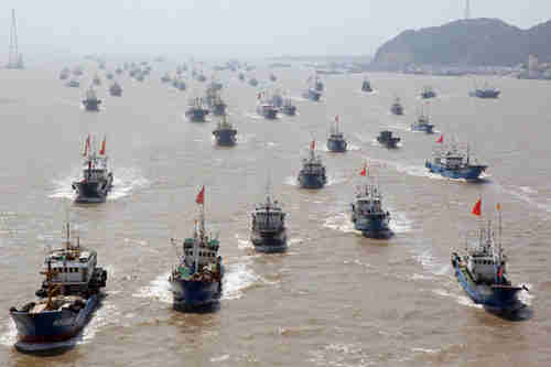 Các tàu cá của Trung Quốc. Ảnh: Xinhua.