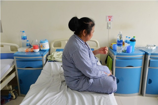 Bệnh nhân đang được theo dõi sau mổ tại Bệnh viện Nội tiết Trung ương. Ảnh: Bệnh viện cung cấp.