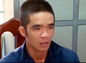 Đối tượng Quý tại cơ quan điều tra.