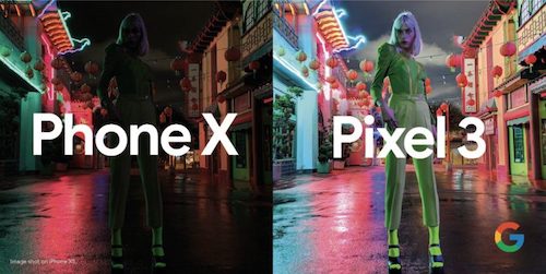Google so sánh khả năng chụp đêm của iPhone X và Pixel 3.