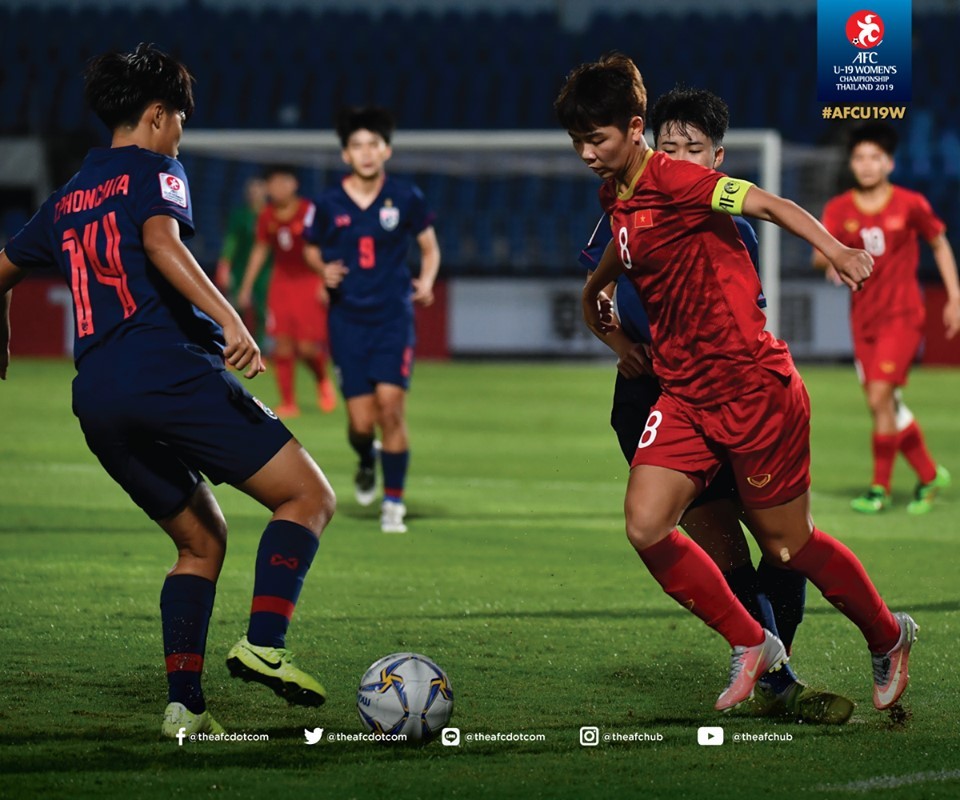U19 nữ Việt Nam có trận đấu khó khăn trước U19 nữ Thái Lan.