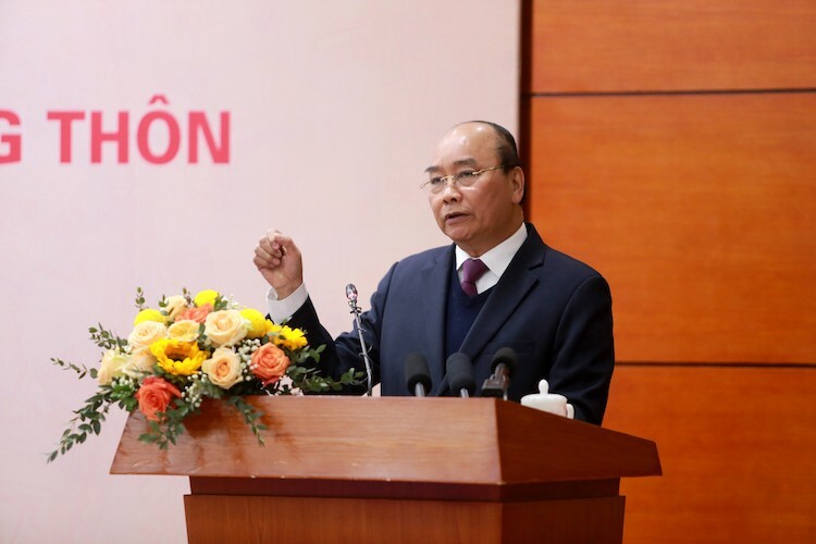 Thủ tướng Nguyễn Xuân Phúc phát biểu tại hội nghị tổng kết ngành nông nghiệp, ngày 23/12. Ảnh: Võ Hải