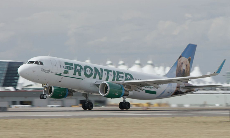 Một máy bay của hãng Frontier Airlines tại sân bay quốc tế Denver năm 2018. Ảnh: Frontier Airlines.