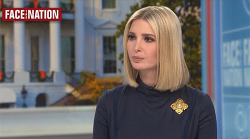 Ivanka Trump trong chương trình Face The Nation trên kênh CBS. Ảnh: CBS News