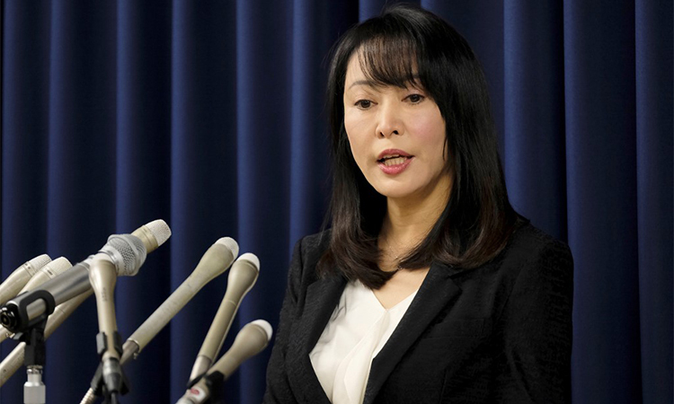 Bộ trưởng Tư pháp Nhật Bản Masako Mori phát biểu tại họp báo hôm nay ở Tokyo. Ảnh: AFP.