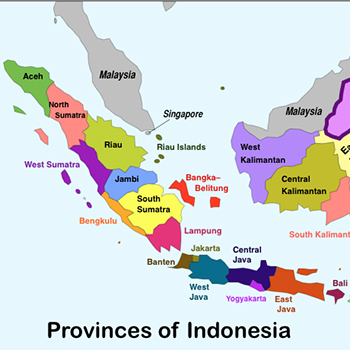 Vị trí tỉnh Nam Sumatra (màu vàng) trên bản đồ Indonesia. Ảnh: Geo Currents.