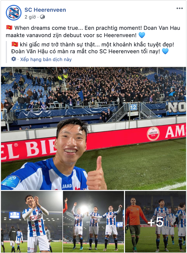 Một số hình ảnh của Văn Hậu trong trận đấu ra mắt tại Hà Lan (Ảnh: SC Heerenveen).