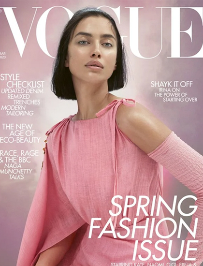 Irina Shayk trên bìa tạp chí. Ảnh: Vogue.