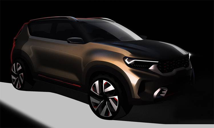 Thiết kế xem trước của mẫu SUV concept sắp ra mắt. Ảnh: Kia