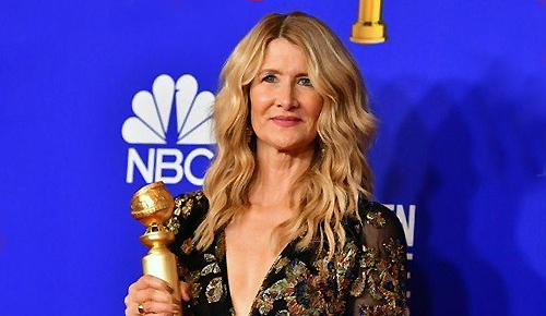 Laura Dern ăn mừng sau buổi lễ. Ảnh: AFP.