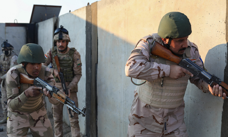 Binh sĩ Iraq được Mỹ huấn luyện hôm 22/12/2019. Ảnh: US Army.