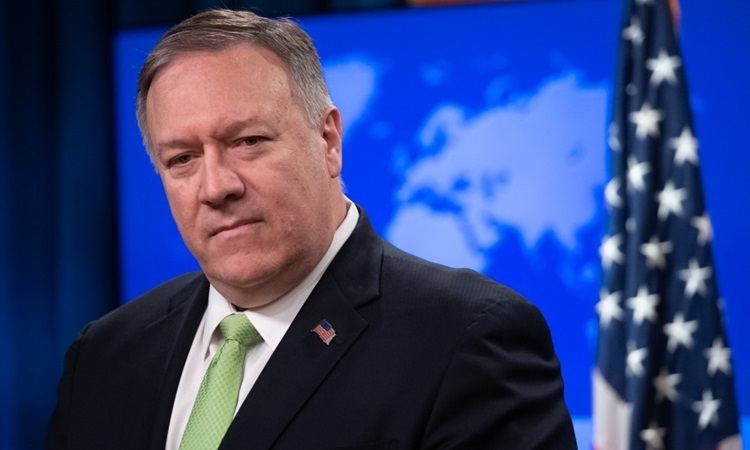 Ngoại trưởng Mỹ Pompeo tại họp báo ở Bộ Ngoại giao Mỹ ngày 11/12/2019. Ảnh: AFP.