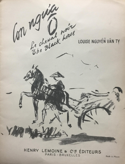 Ảnh bìa bản nhạc Con ngựa ô xuất bản năm 1951 tại Paris, Pháp. Bà lấy nghệ danh theo tên chồng là Louise Nguyễn Văn Tỵ.