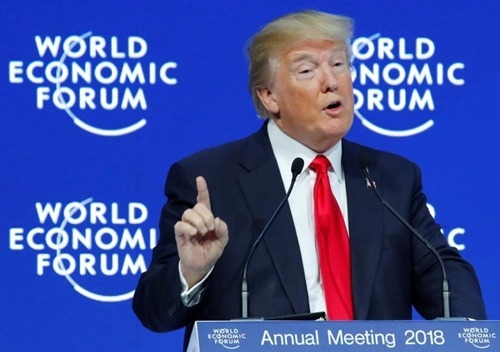 Tổng thống Mỹ - Donald Trump phát biểu tại Davos 2018. Ảnh: Reuters