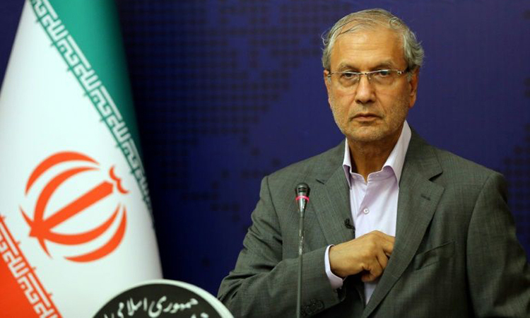 Phát ngôn viên chính phủ Iran Ali Rabiei phát biểu tại Tehran tháng 7/2019. Ảnh: AFP.
