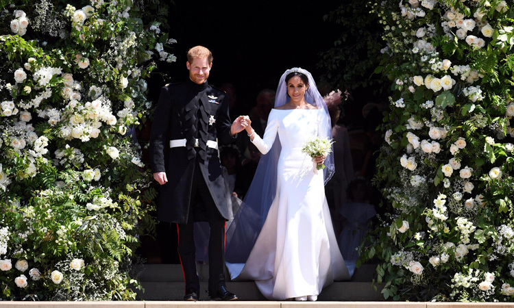 Harry và Meghan trong lễ cưới ở lâu đài Windsor ngày 19/5/2018. Ảnh: Reuters.