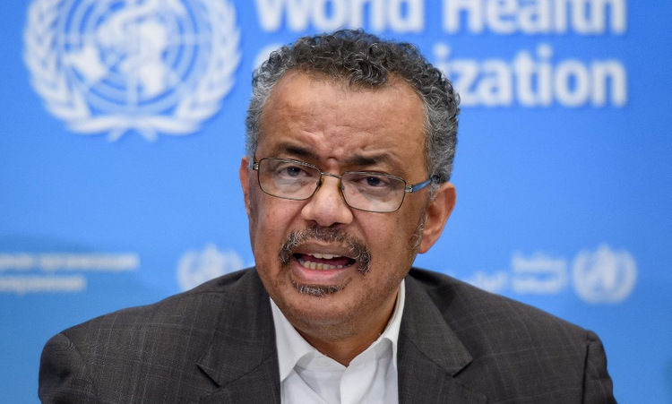 Giám đốc WHO Tedros Adhanom Ghebreyesus trong cuộc họp báo tại Thụy Sĩ hôm 30/1. Ảnh: AFP.